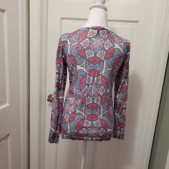 Talbots Garden Medallion Crewneck Sweater Size XS, Preppy, Colorful - Picture 4 of 9